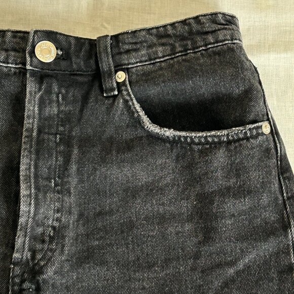 Zara Womens High Rise Denim Cutoff Shorts Size 6 Black Distressed Raw Hem Summer - Picture 10 of 16
